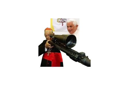 cardinale con fucile da cecchino